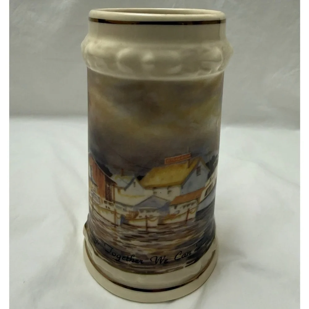 Vintage‎ 1991 Budweiser Collector Beer Stein Storm Over Rock Hall Chesapeake Bay
